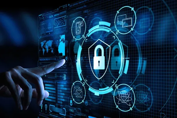 Biểu tượng khóa và lá chắn, thể hiện chính sách bảo mật thông tin cá nhân.